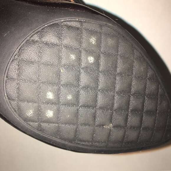 Me Too Chocolate Brown Heels 3 Inch Patent Strap/Buckle - Picture 10 of 13